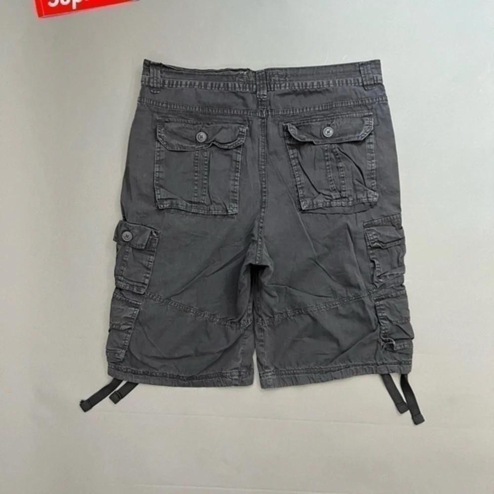 CHAPEL & GREED Baggy Goth Punk Raver Cargo Shorts 9 Pocket Pant